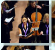 Four pictures of a performance at Quarr Abbey