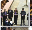 Four pictures of a performance at Quarr Abbey